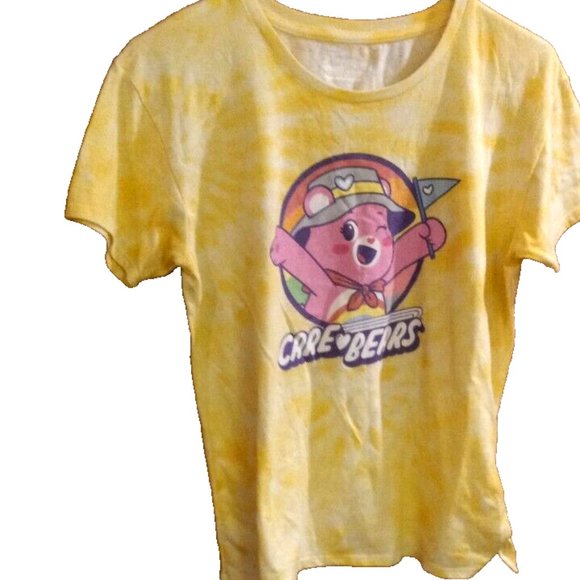 Carebear Girls Shirt Size XXL (18) Yellow short sleeve - Picture 2 of 4